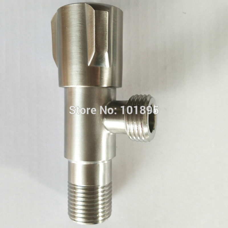 Válvula angular de acero inoxidable, accesorio montado en la pared, M1/2 "-M1/2", 4 Uds., lote L16795