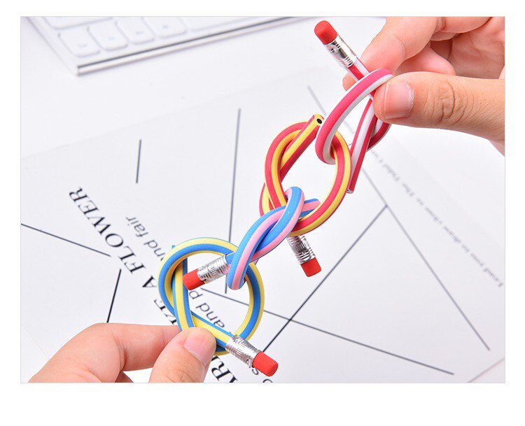 5/10pcs Colorful Magic Bendy Flexible Soft Pencil With Eraser Stationery Student Colored Pencils School Office Supplies ZXH