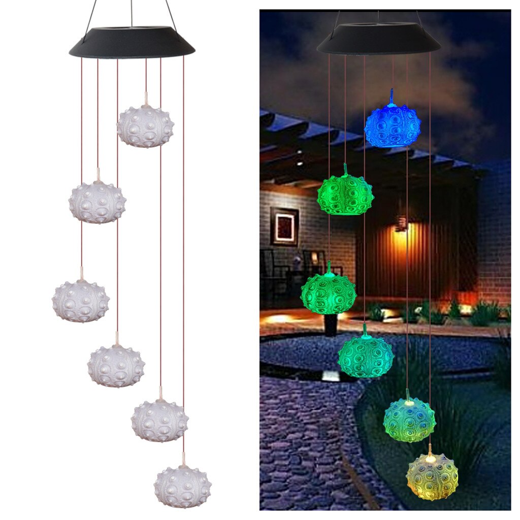 Led Solar Power Lights Wind Spinner Led Lamp Outdoor Opknoping Wind Chime Licht Voor Huis Tuin Verlichting Decoratie: B