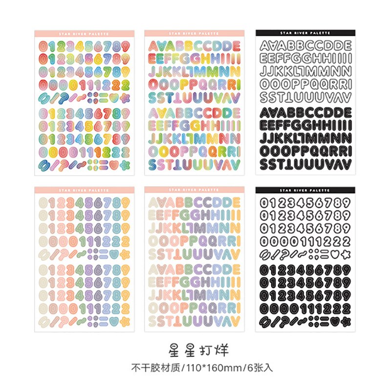 Oein 6 Sheets Alphabet Stickers Self Adhesive Letter Stickers: xingxingdayang