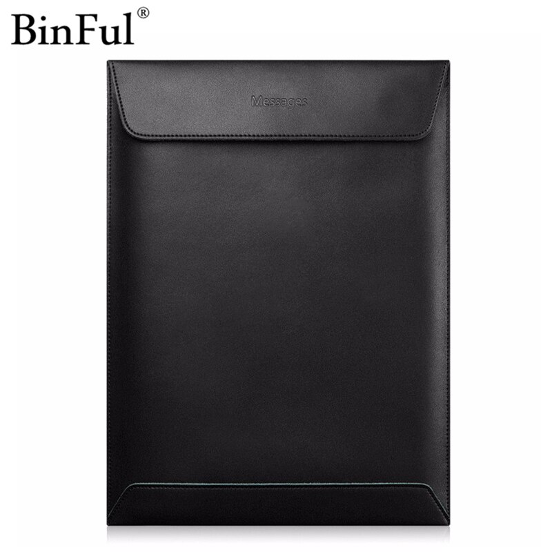 Binful PU Leather Laptop Bag for macbook air 13 11 Retina 13 15 12 laptop case notebook bag computer bag For Macbook Case Pouch