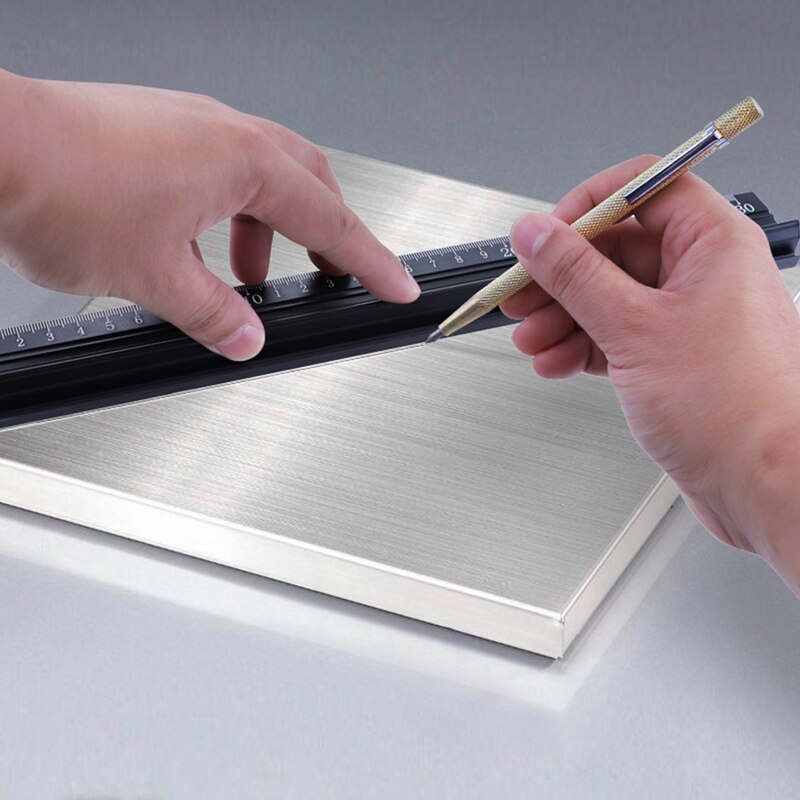 Carpenter Pencil Set Solid Woodworking Construction Marker with Center Punch Built-in Sharpener Deep Hole Mechanical Pencil Tool