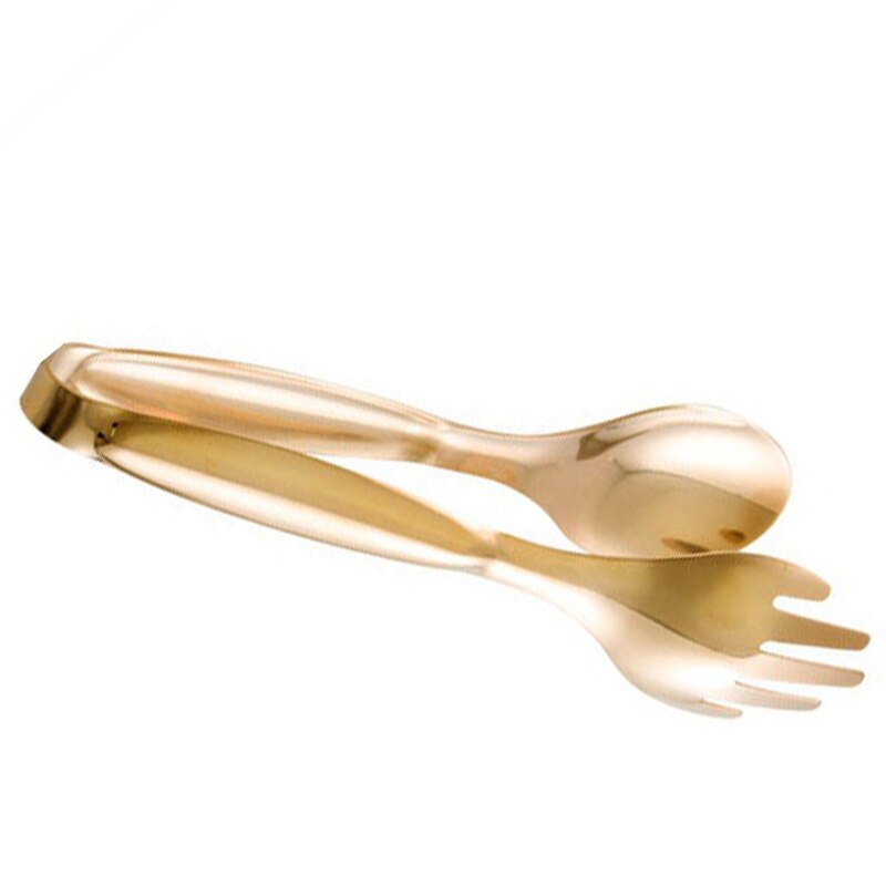 Stainless Steel Food Tongs Gold Kitchen Utensils Buffet Cooking Tools BBQ Clips Bread Steak Tong
