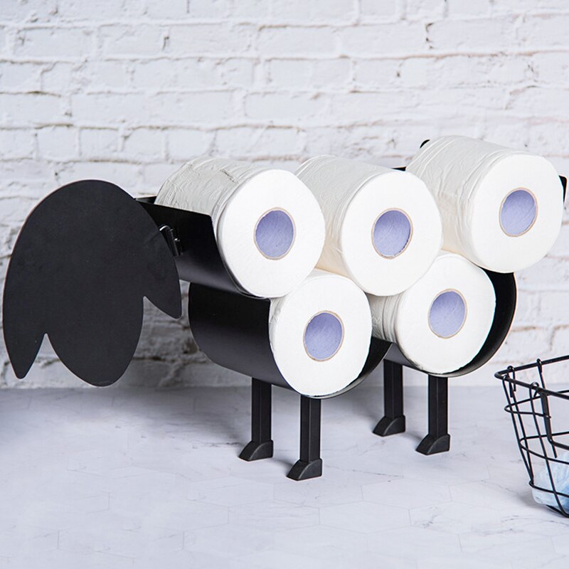 Support de papier toilette en mouton décoratif, support de rangement de mouchoirs de cuisine, porte-rouleau de papier toilette, rangement de fer de salle de bains