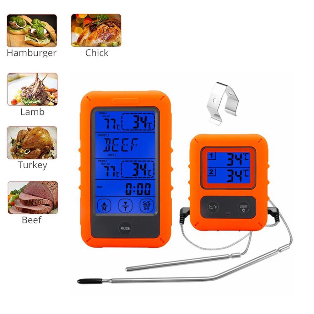 Remote Wireless Digital Meat Thermometer Grill Oven Kitchen Thermomet With Timer 4 Probes For BBQ Food Oven Smoker