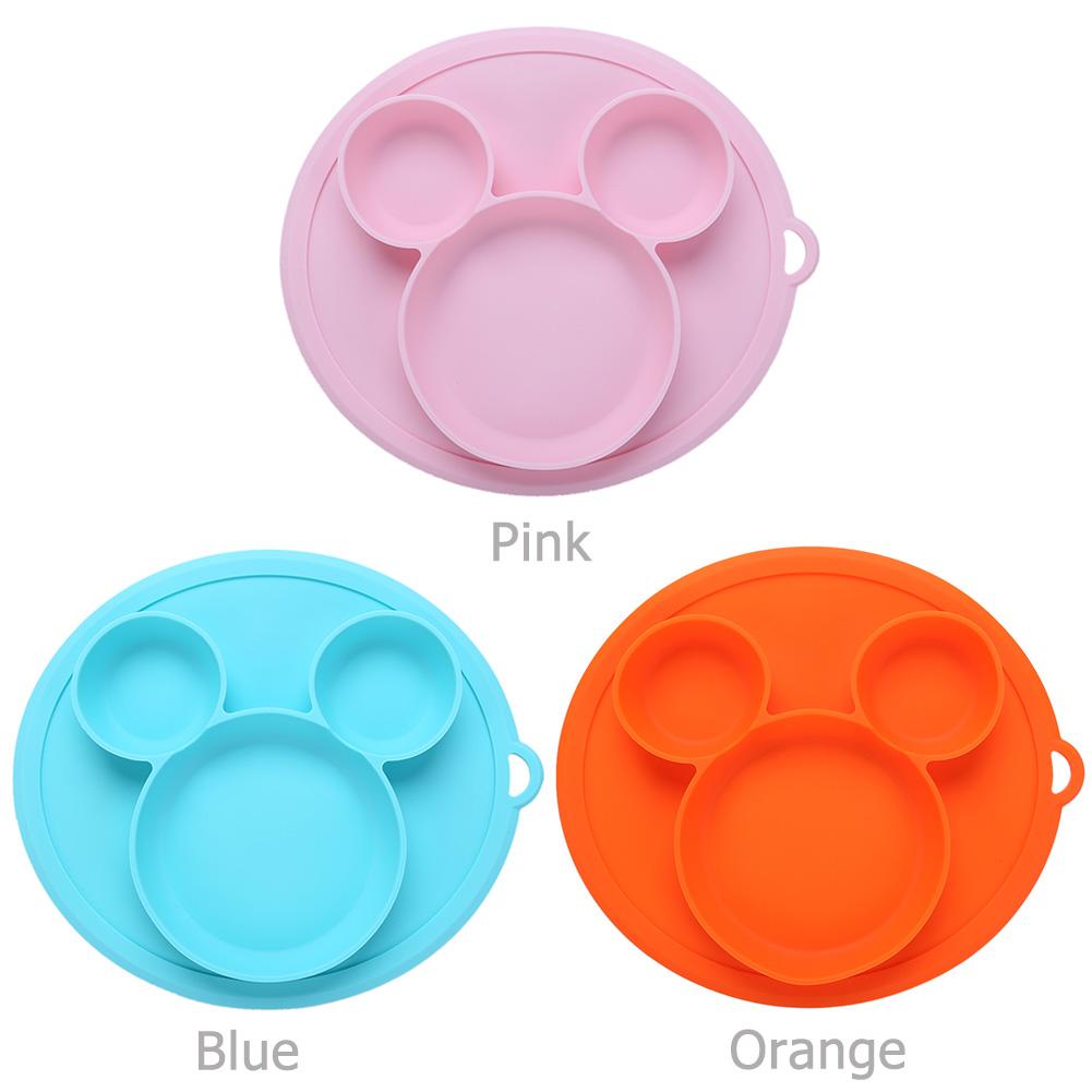 Baby siliconen bord cartoon berenpoot vorm kinder diner borden zuig peuter training servies kinderen voerbakken