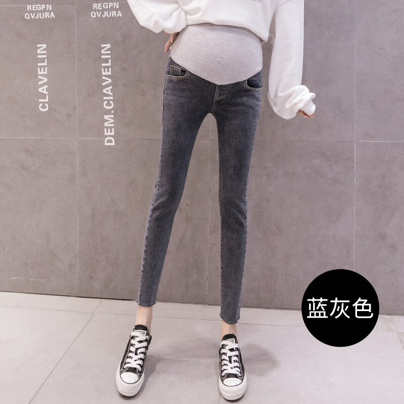 Mutterschaft Jeans für Schwangere Frauen Schwangere Hosen Schwangerschaft Kleidung Frühling Sommer Mom Hose Frauen Hose Mutter Hosen Kleidung: Blue gray / XL