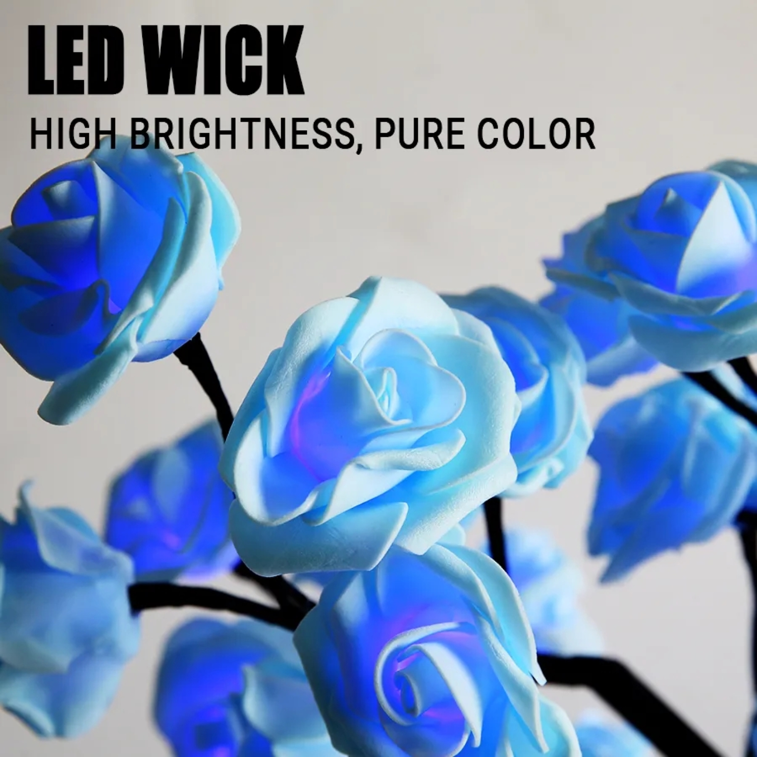 Beautiful, exquisite, and stunning LED Rose Tree Lamp with 24 lights - USB powered flower night light for outdoor events