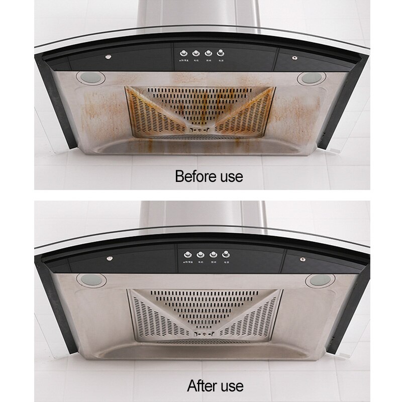 2Bag=4PCS Range Hood Filter Paper Cooking Grease Nonwoven Clean Filter Kitchen Oil Filter Tools with 8PCS Magic Stickers