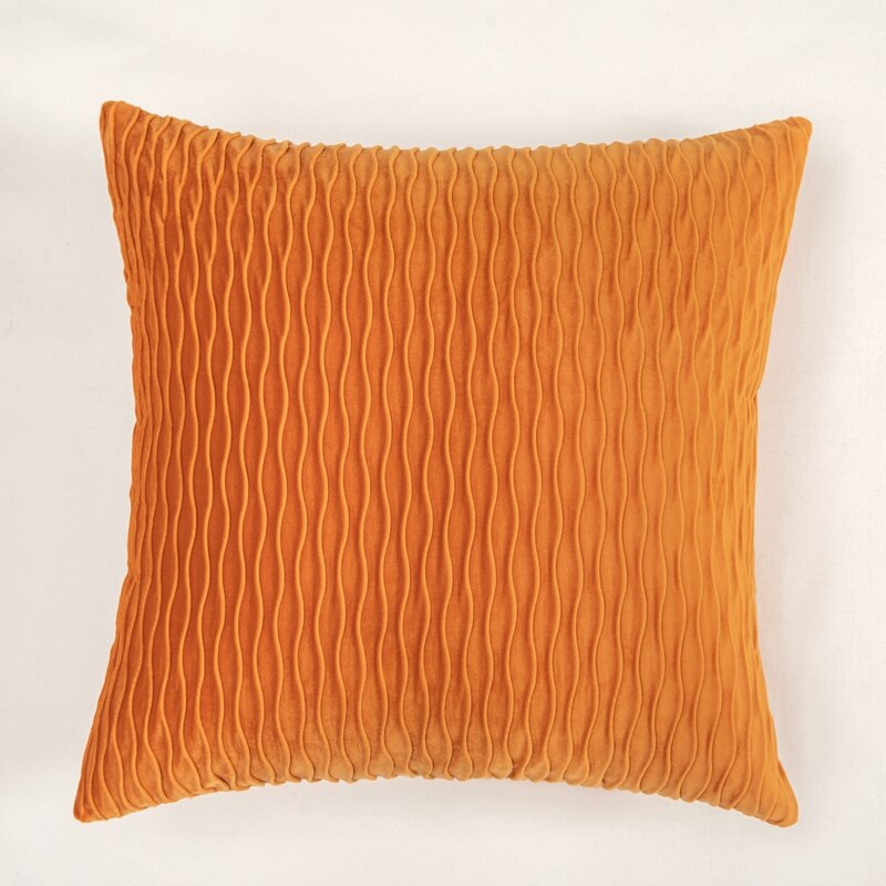Moderne nordique taie d'oreiller rétro vague décoration taie d'oreiller luxe housse de coussin classique décoratif oreillers pour salon: orange / 50x50cm