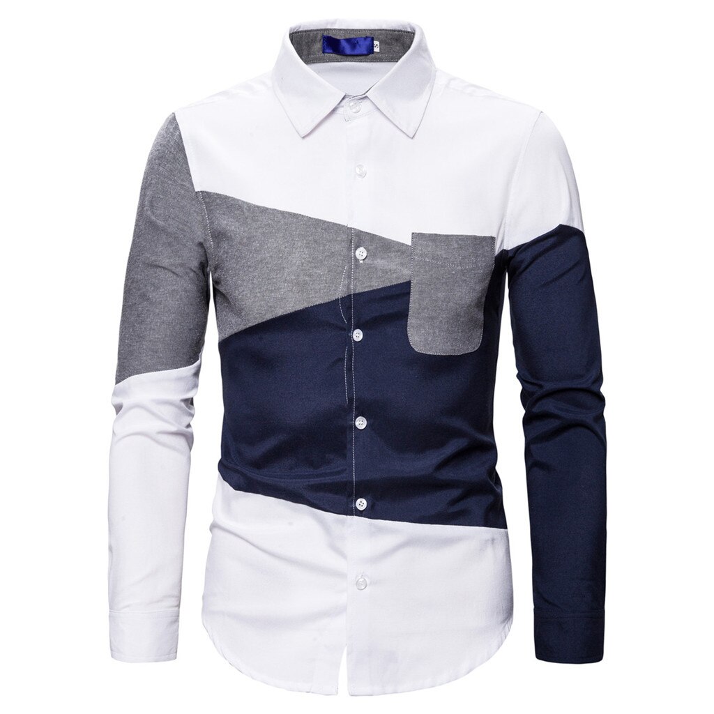 heren T-shirts lange mouw slimfit o-hals - 2 stuks wit