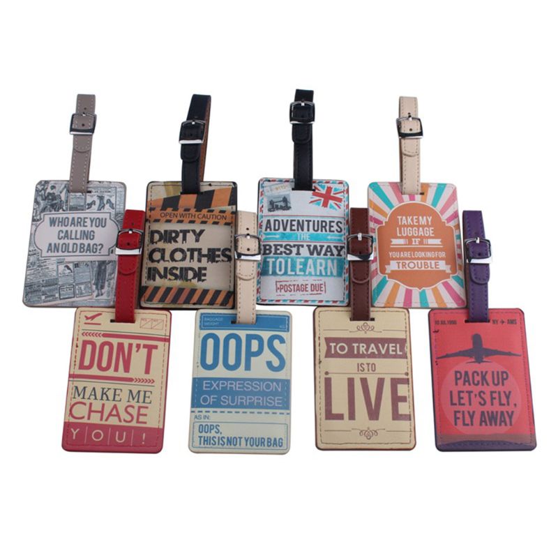 Reizen Pu Bagagelabel Naam Telefoon Adres Label Identifier Koffer Tags Met Riem