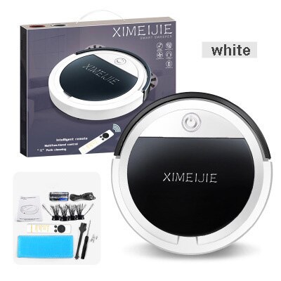 Smart Remote Robot Vacuum Cleaner Lazy Home Remote Cleaning Machine Vacuum Cleaner Sterilization and anti-collision Robot: white