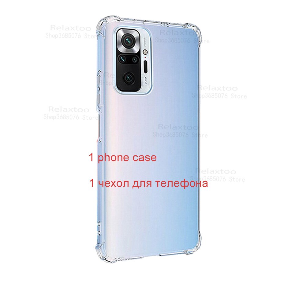 Funda transparente para Xiaomi Redmi Note 10, cristal templado, Teléfono de protección a prueba de golpes suave de silicona: for redmi m00 / phone case