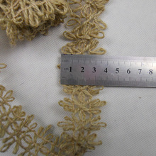 Milieuvriendelijke 100% jute fancy weaved kwastje trimmen 3.5 cm breed prijs voor 5 meters lange gratis laagste prijs