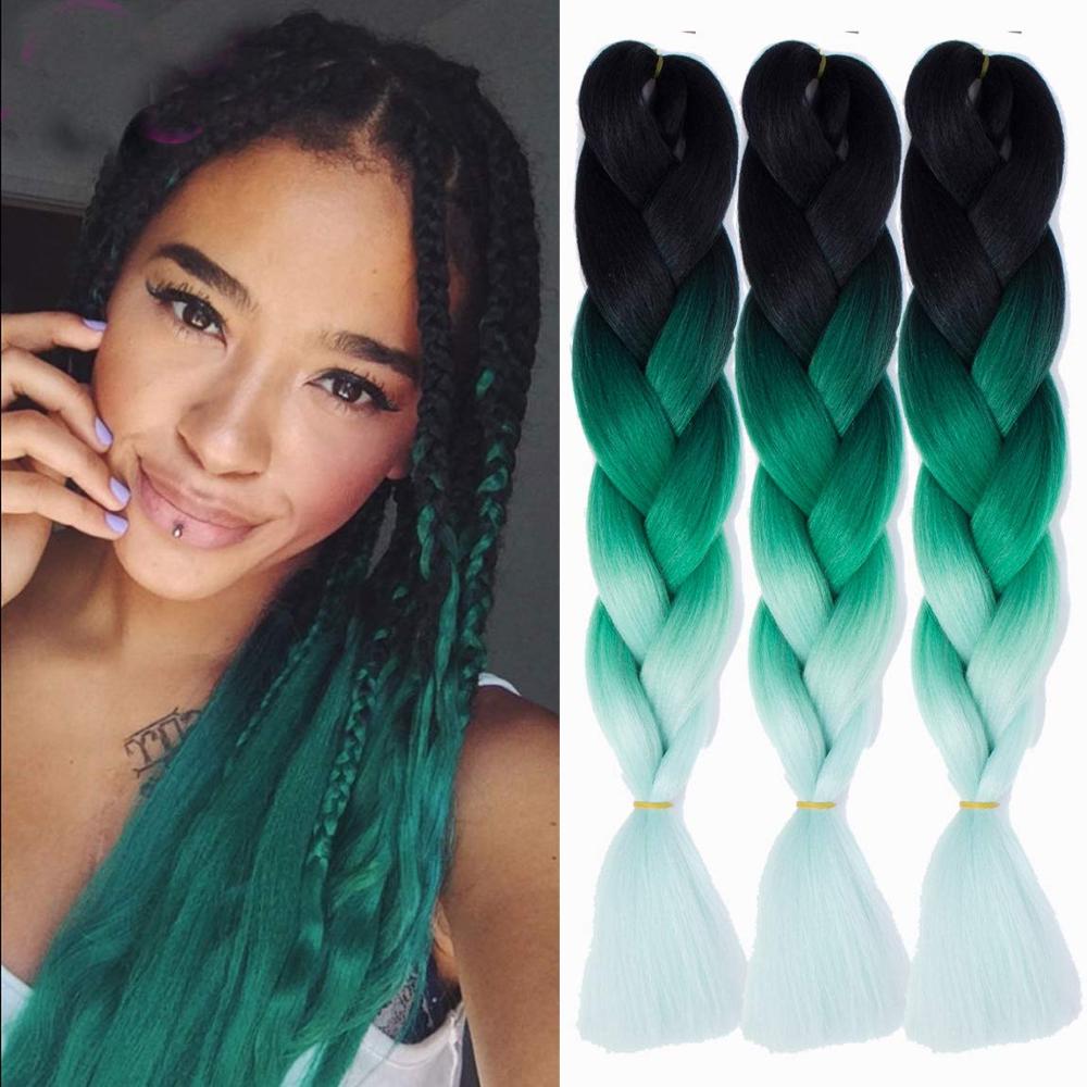 Long 24 inches Jumbo Braid Hair Ombre Braiding Hair 100 grams Synthetic Hair Extensions Jumbo Braids Hair for Women Dressing