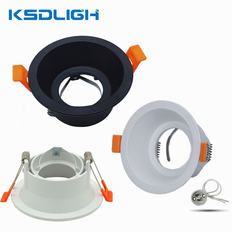 LED Recessed Downlight GU10 MR16 Round Replacement Aluminum Kit Fitting Mounting Ceiling Spotlights Lamp Socket Holder Fixtures