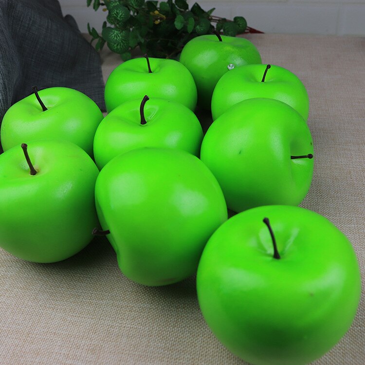 8cm rød gul grønn rosa eple kunstig frukt hjem dekorasjon simulering eple modell ornament håndverk matte fotografering rekvisitter