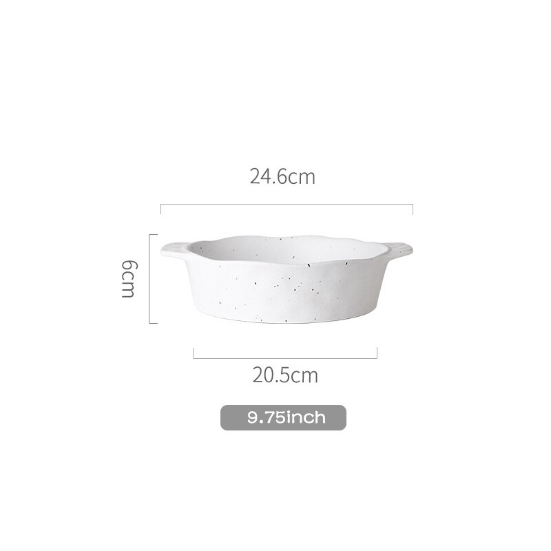 Newly ceramic dinner plate Nordic style rice salad dinner plate retro porcelain dinner plate household tableware set: 9.75inch bowl
