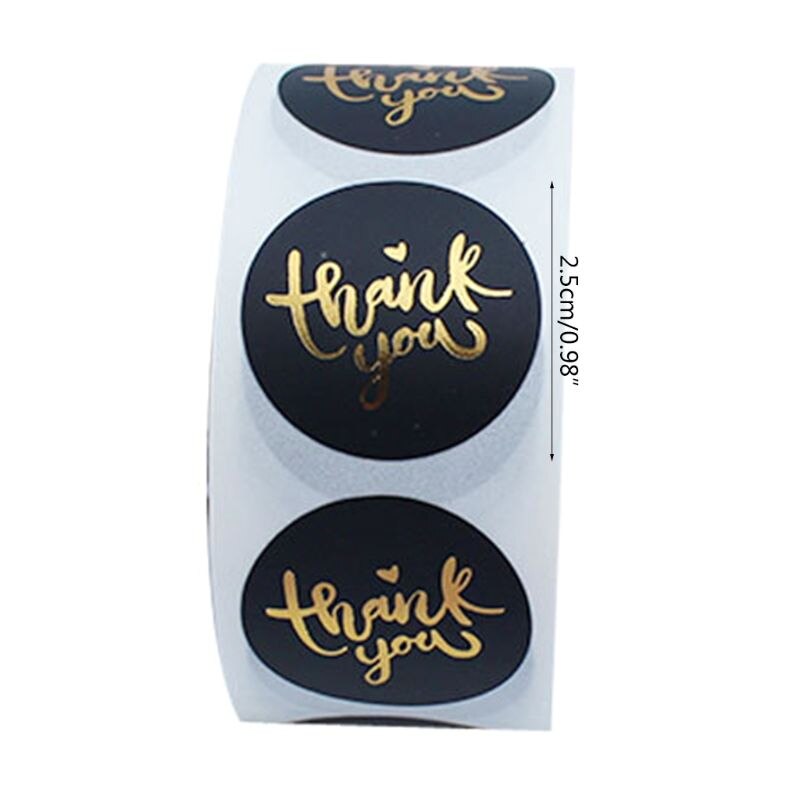 500pcs/roll Thank You Stickers Gold Foil Seal Label Scrapbooking Wedding Decor