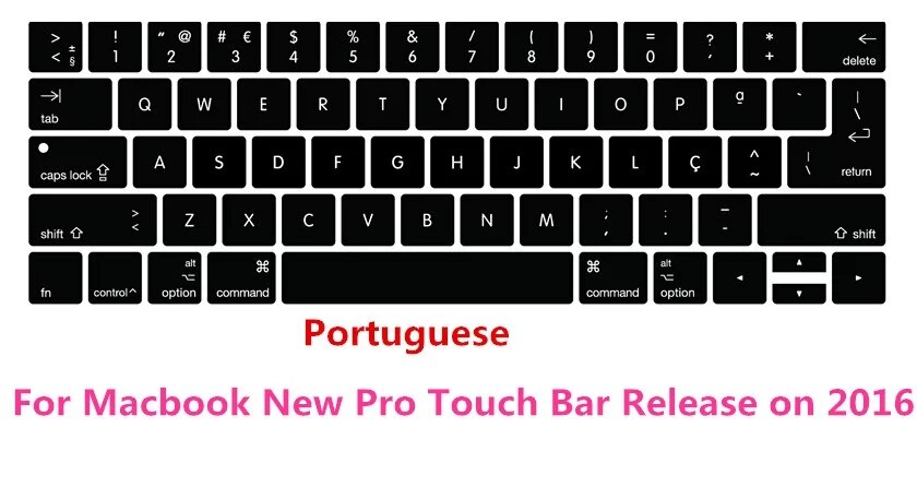 Português silicone teclado capa protector para macbook novo pro 13 "a1706 15" a1707 com barra de toque liberação em 2016 tarde: Default Title