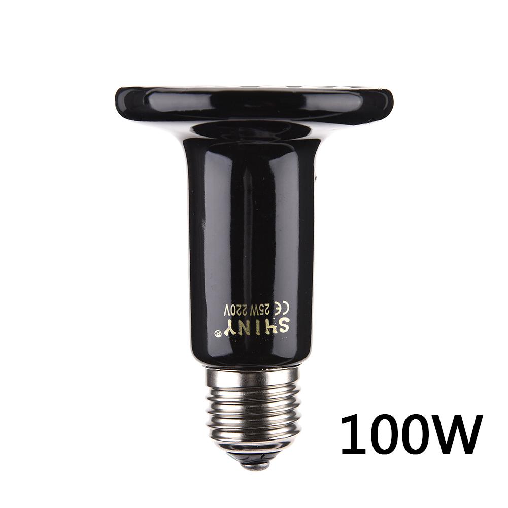 Lámpara de calefacción de cerámica infrarroja para reptiles y mascotas, lámpara de calor para mascotas, lámpara de calefacción de aislamiento cerámico, Bombilla de calor de 25/50/75/100W 220V: 100w