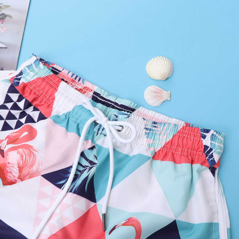 Schnelltrocknende, gemusterte badeshorts, sommershorts, badehosen, strandbekleidung – größe m