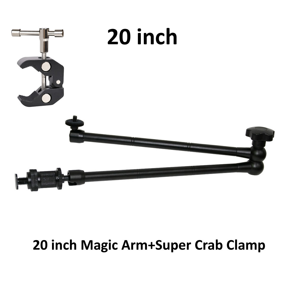 7/11/20 Inch Metal Articulating Magic Arm Super Clamp Holder Stand for DSLR Camera Photo Studio Photography Accessories Prop Kit: Blue