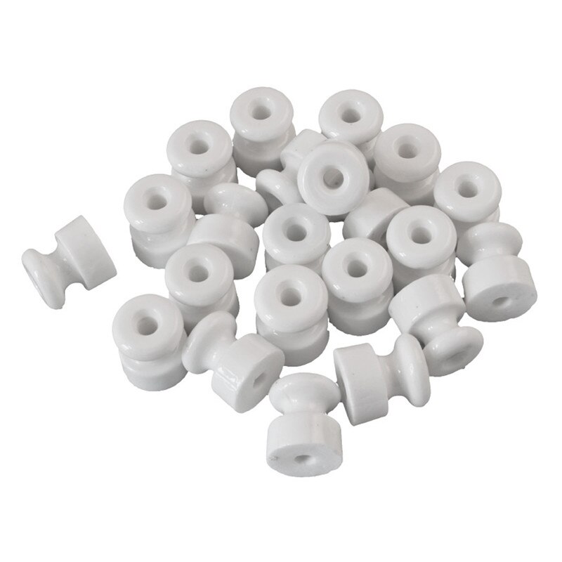 5Pcs Porseleinen Isolator Voor Twisted Draad Vaststelling, Keramische Isolator Voor Elektrische Stof Kabel Ogernizer