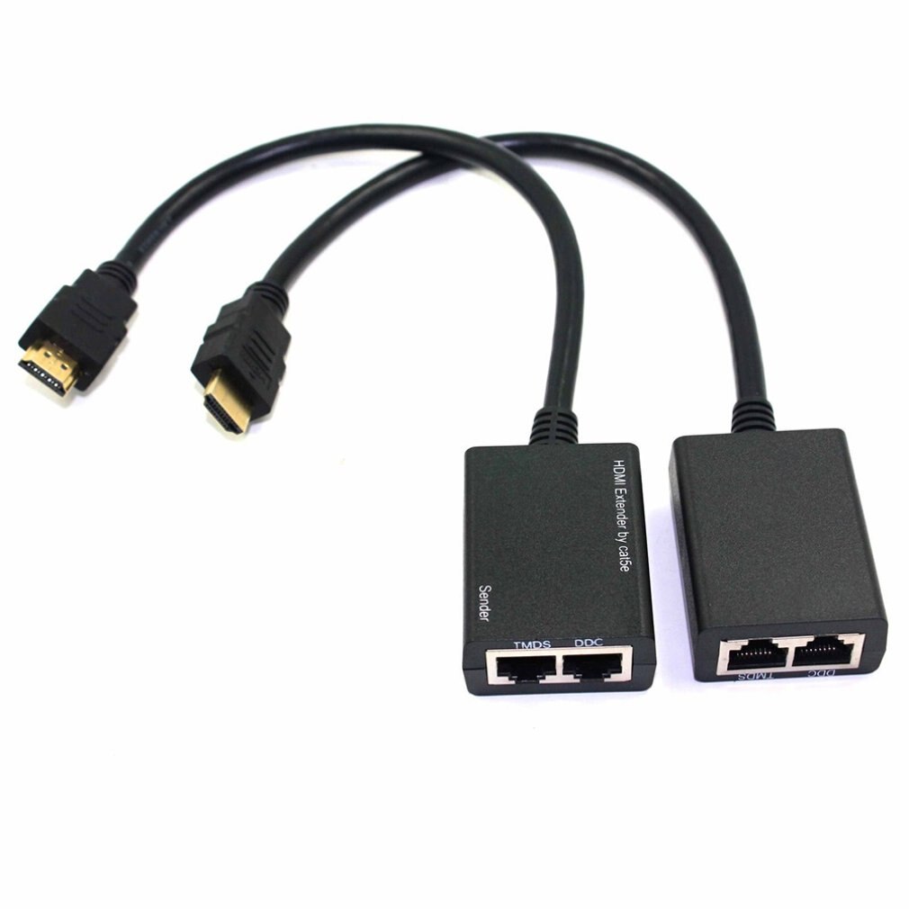 Practical HDMI Over RJ45 CAT5e CAT6 LAN Ethernet Balun Extender Repeater Up to 100ft 1080P High Performance