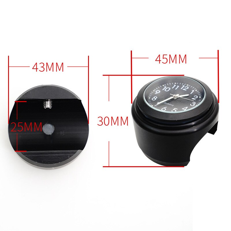 Scooter Stuur Mount Horloge Waterdicht Lichtgevende Horloge Voor Bike Motorcycle Fiets Elektrische Scooter Wit