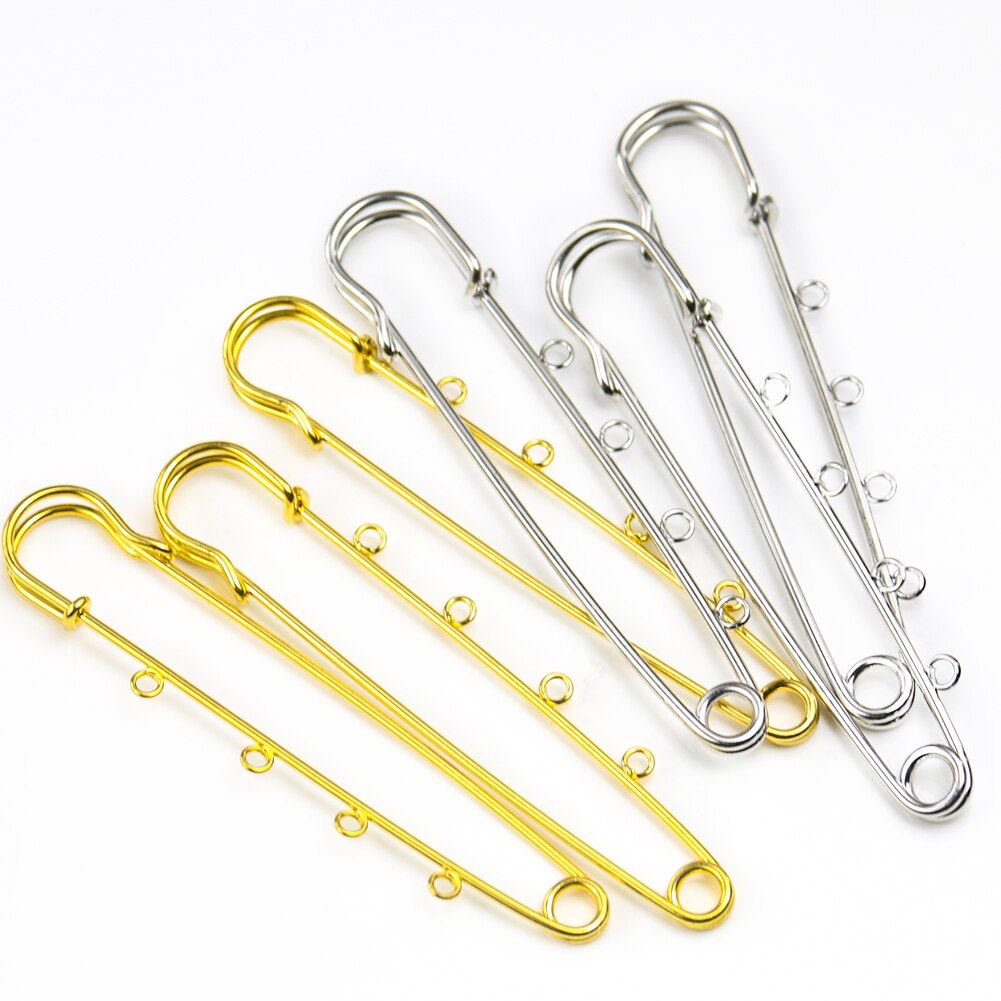 5 uds alfileres de seguridad broche grande 4 broches de agujeros hebilla conclusiones los conectores para fabricación de joyería DIY accesorios bolsa de ropa Pin de sombrero