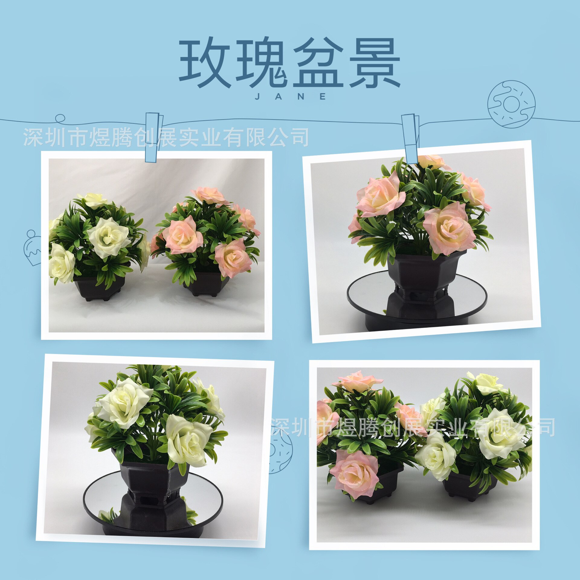 Kunstige planter silke blomster bonsai indendørs blomster dekoration hjem bryllup dekoration plast blomster potteplante dekoration