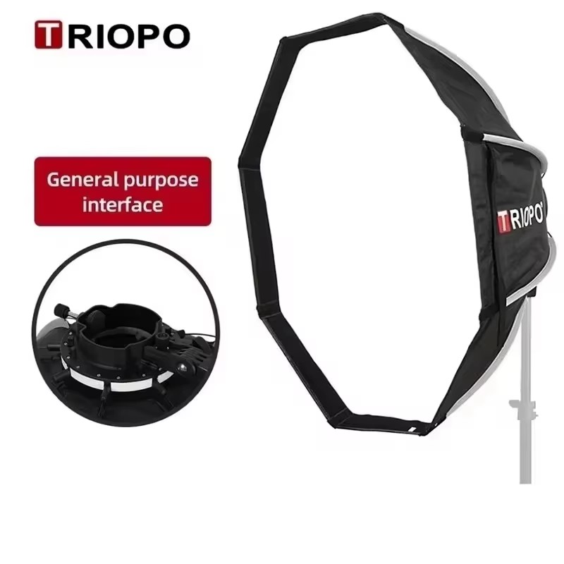 TRIOPO KX 65cm 90cm Softbox Octagon Umbrella Light Box For Godox AD200 V1 Speedlite Flash Light Photography Studio Accessories: 120cm / Dark Grey