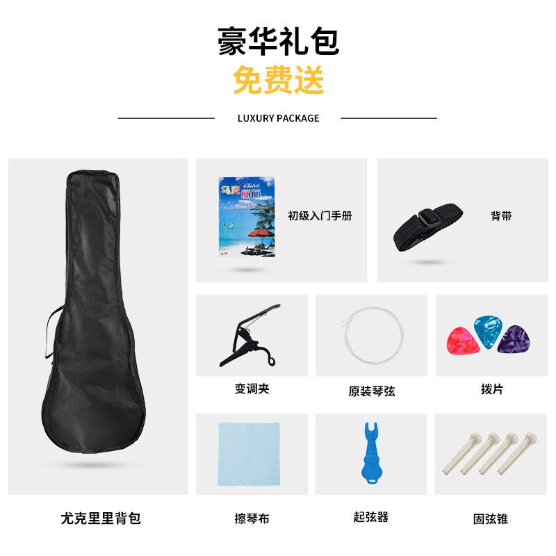 Ukulele pour débutant, étudiant adulte, homme et femme de 23 pouces, débutant, petite guitare