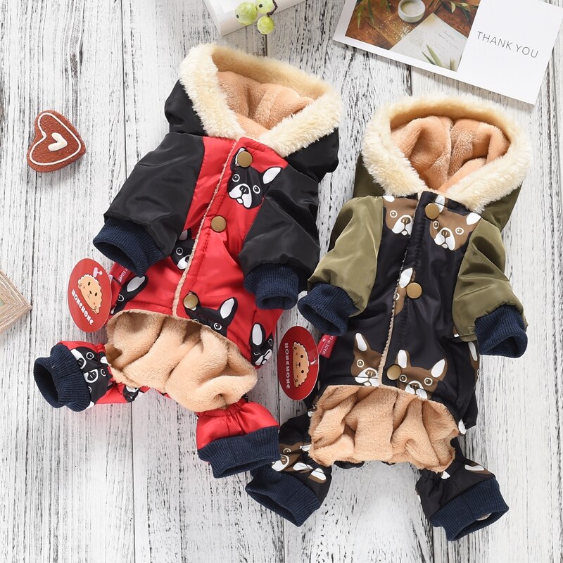 Disfraces de Bulldog Francés para perros, chaqueta cálida de invierno para cachorros, pequeños y medianos, productos de ropa para mascotas