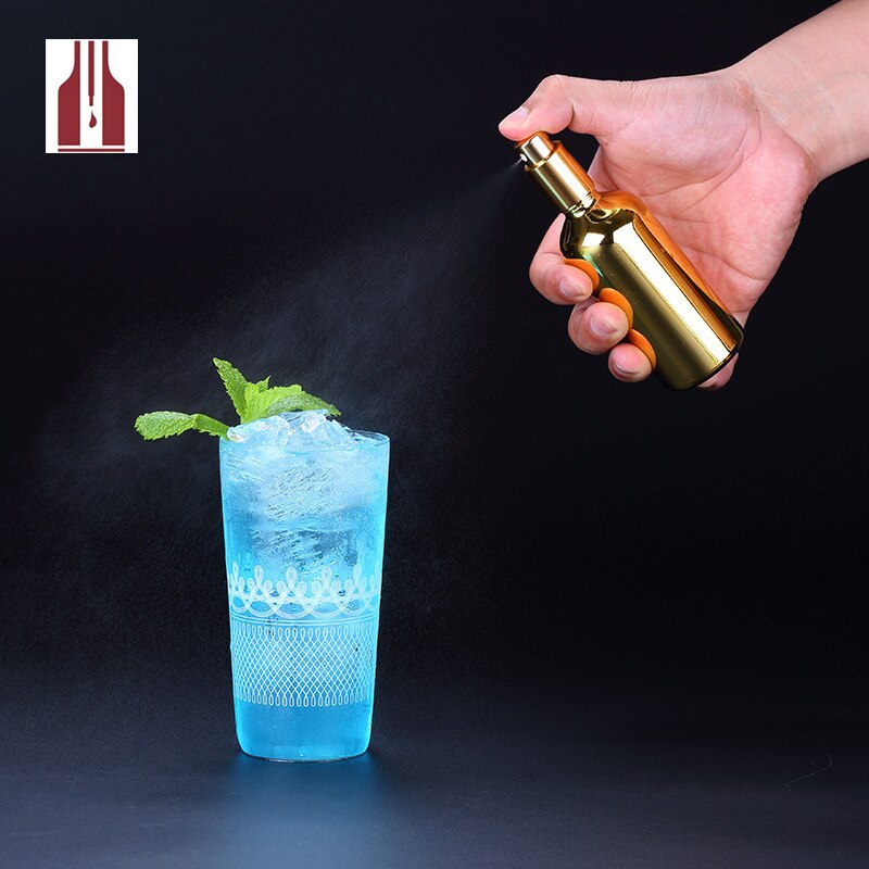 100ml Martini Vermouth Sprayer Glass Cocktail Atomizer Gold Plated Portable Bottle