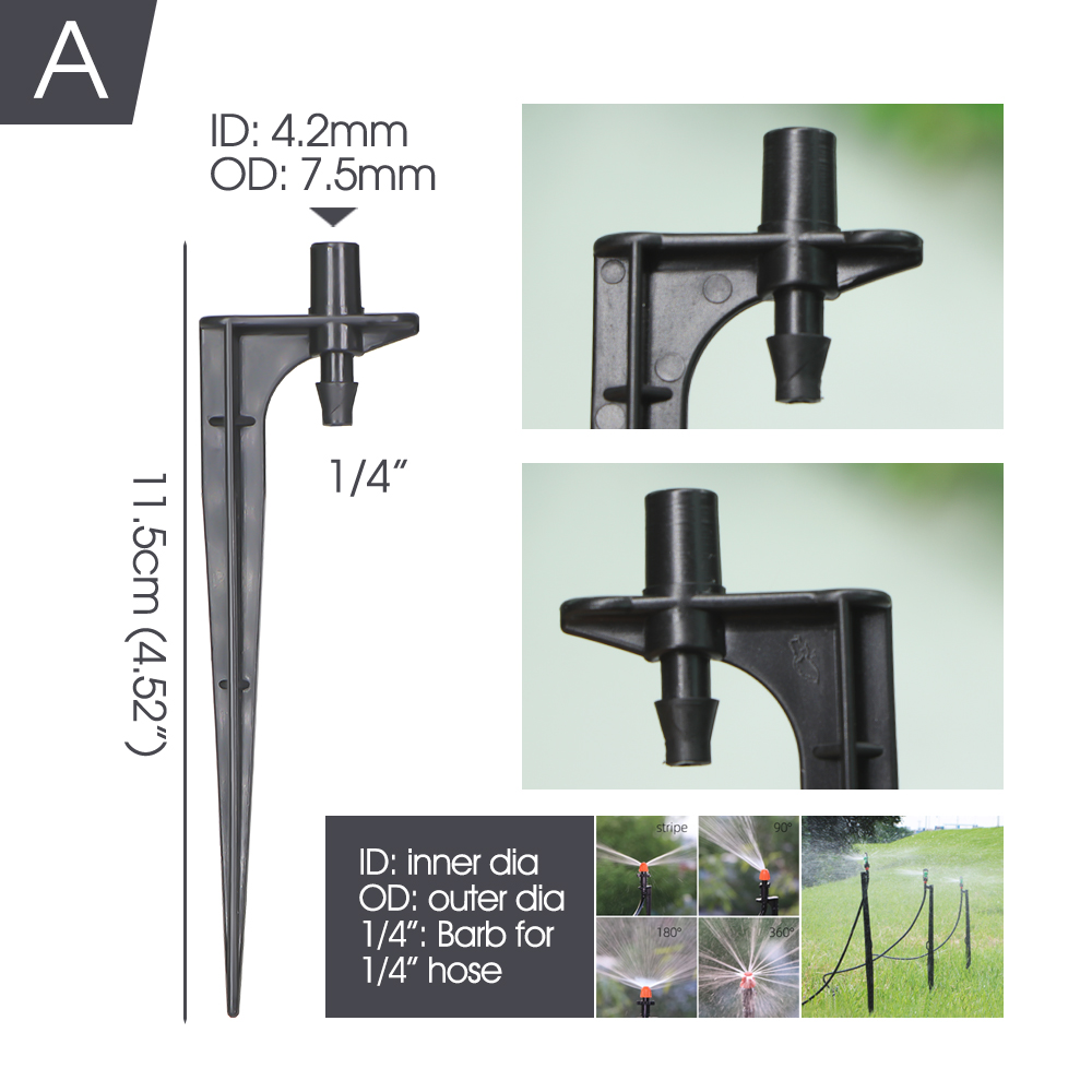 11-50CM Micro Sprinkler Stakes Garden Water Nozzle Spray Support 6.0/7.5mm Joints Greenhouse Yard Irrigation Watering Brackets: Brown / 1/2''