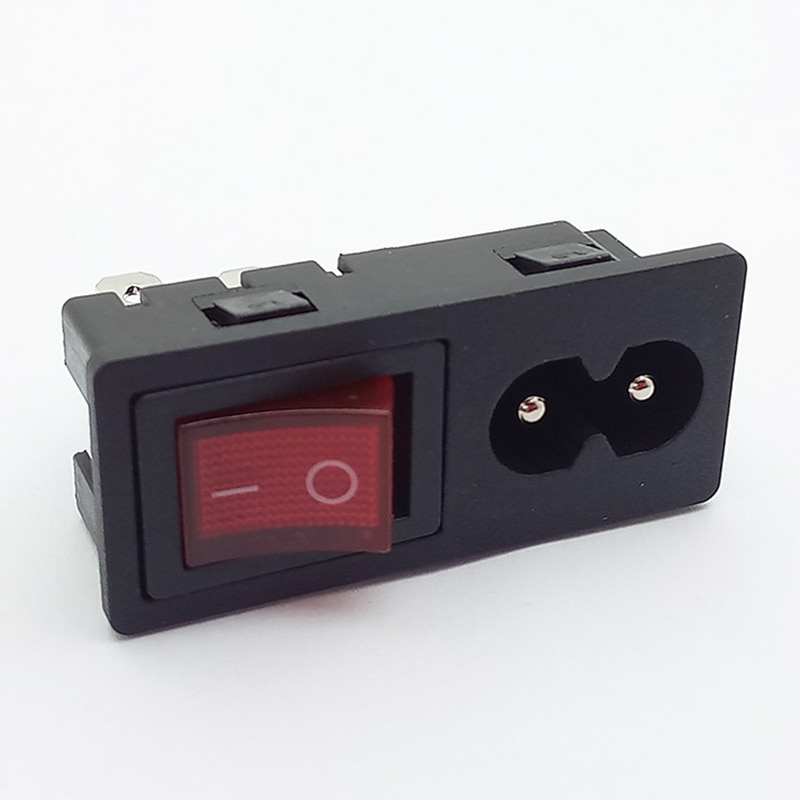 4pcs Power Rocker Switch & Socket Connector, Switch with 3 Pin or 4 Pin, Panel Mount Power Adapters