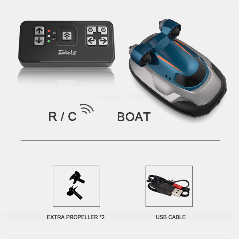 High Speed Mini RC Racing Boat 2.4G Remote Control Fishing Ship Water Toys for Boys Girls Youth Hobby: Deep Blue