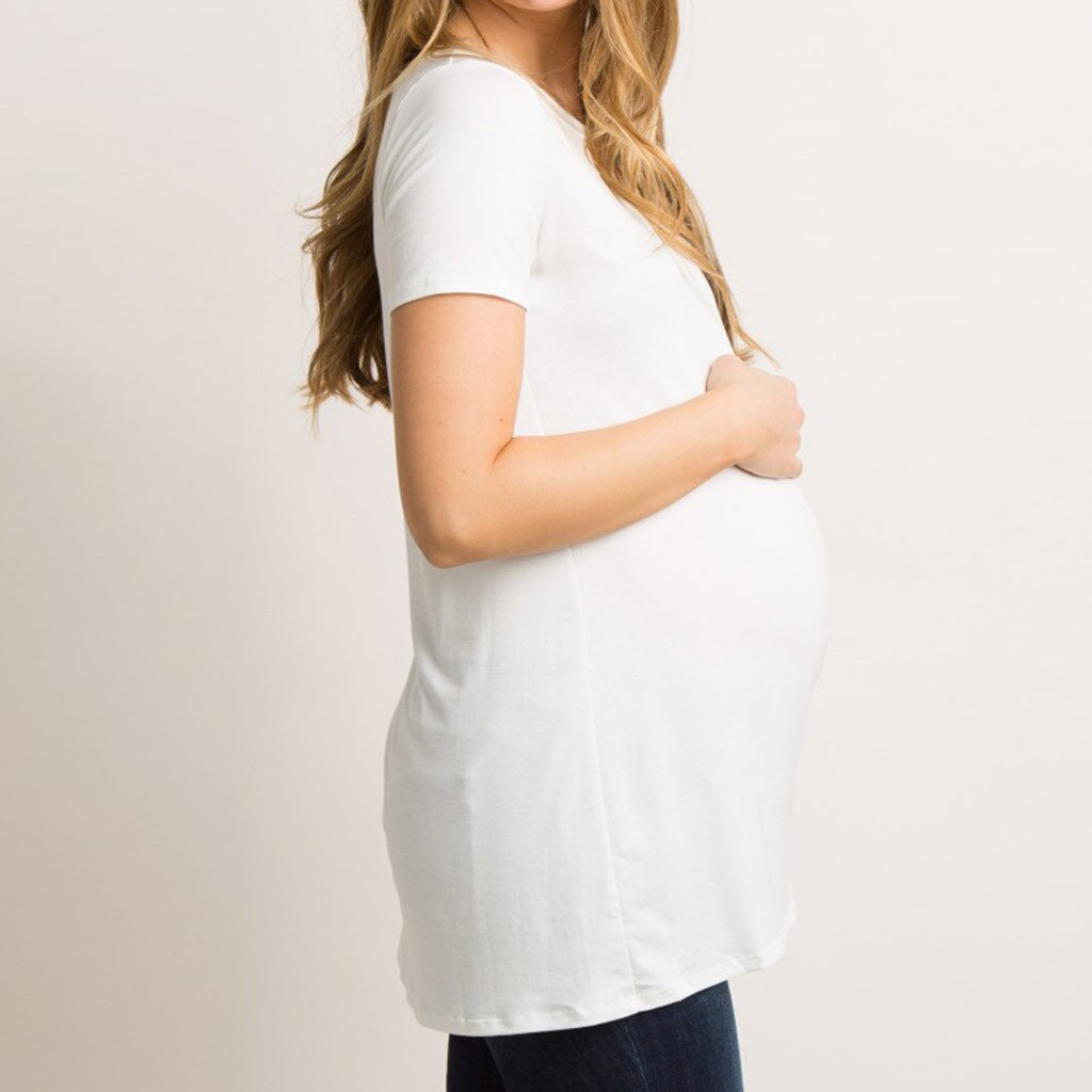 Gravidskjorta dam kortärmad rundringad slips gravid t-shirt sommar gravidtröjor vetement femme ropa maternal