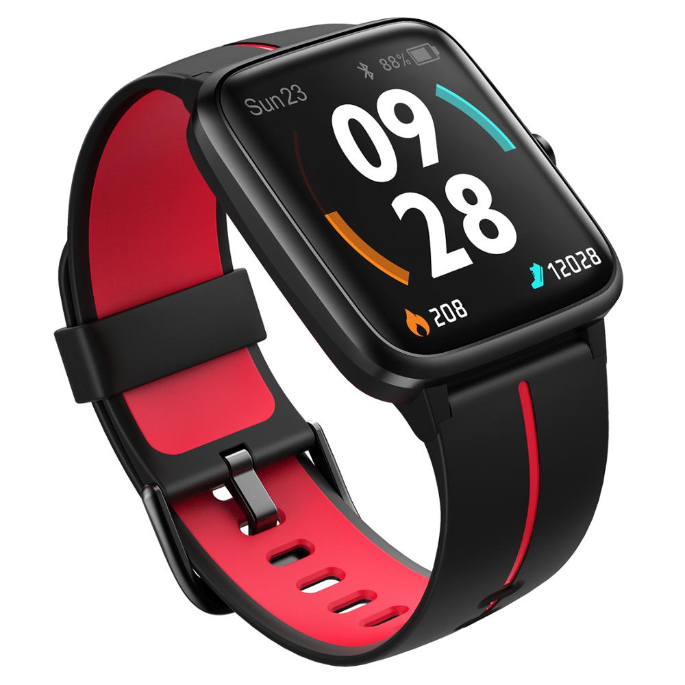 Ulefone montre GPS Smartwatch intégré GPS 5ATM bande étanche surveillance du sommeil de la fréquence cardiaque pour Android IOS montre intelligente: Black Red