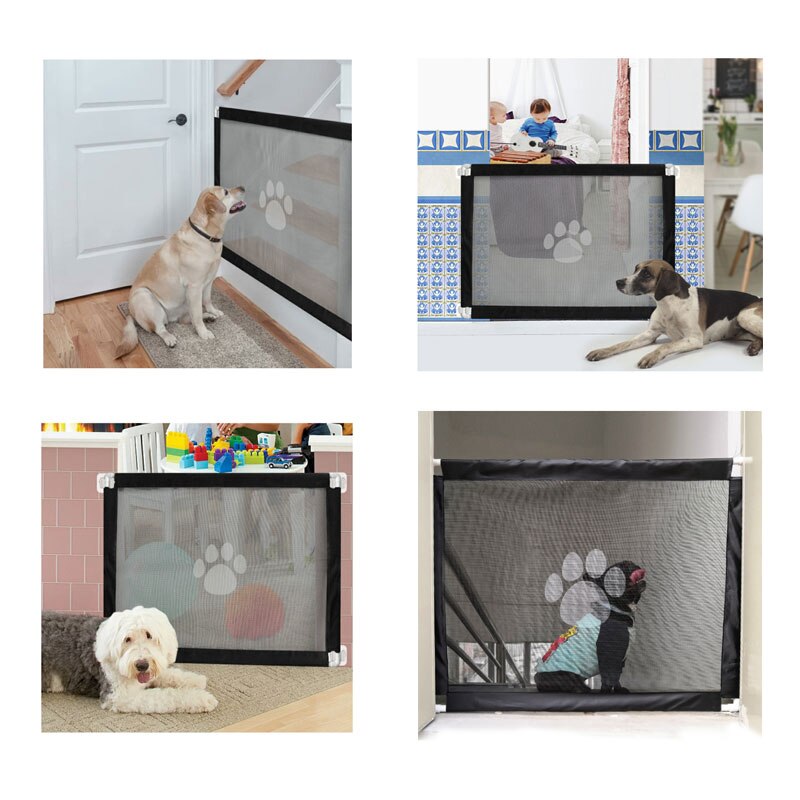 Pet Dog Safety Fencing Gate Portable Mesh Indoor and Outdoor Guard Fence Door For Dog Cat Pet Supplies
