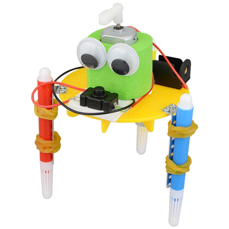 1 pcs Creatieve Wetenschappelijke Gizmo DIY Graffiti Robot Kids Puzzel Solar Speelgoed Leuke Schilderen Speelgoed Eenvoudige Natuurkunde Onderwijs Middelen