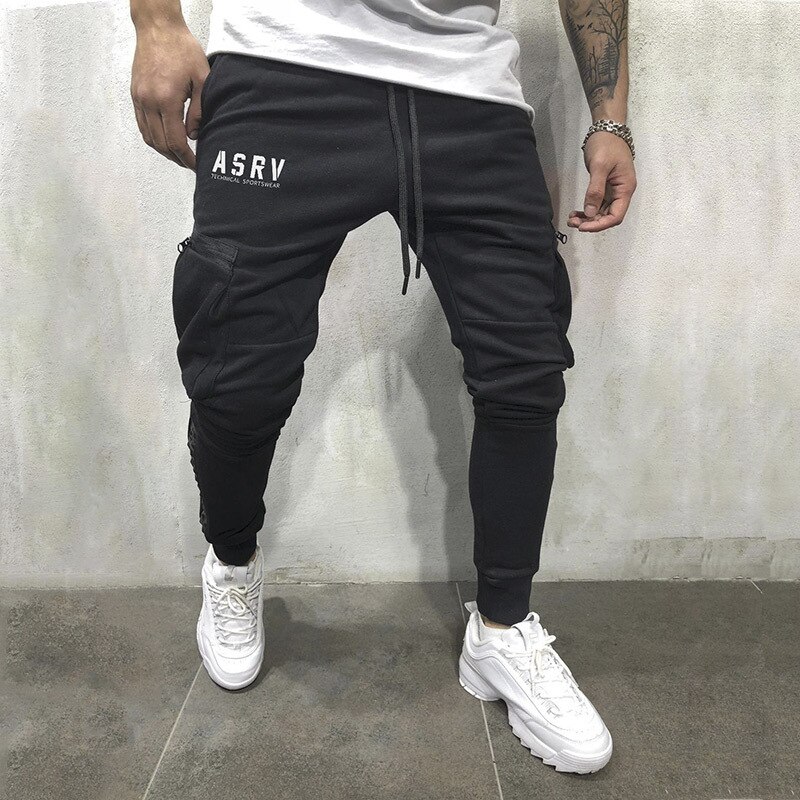 Höst vinter herr cargo multi-pocketcargo byxor herr joggingbyxor fritidsbyxor bomull bodybuilding träningsbyxor 2019 nya streetwar