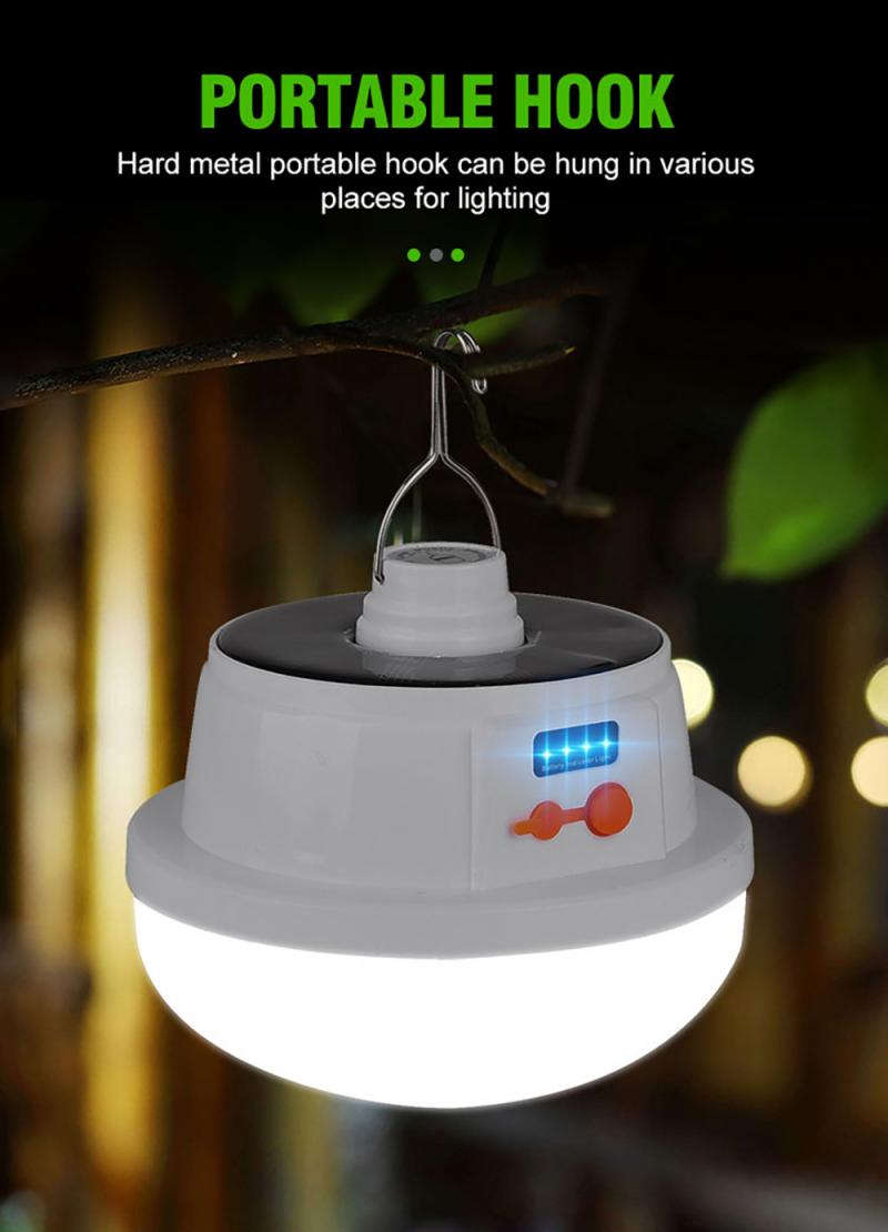 Solar Light Circular Hooking Remote Control Lamp LED Outdoor/Indoor Solar Lamp Camp Garden Lighting Wireless Solar Powered Light