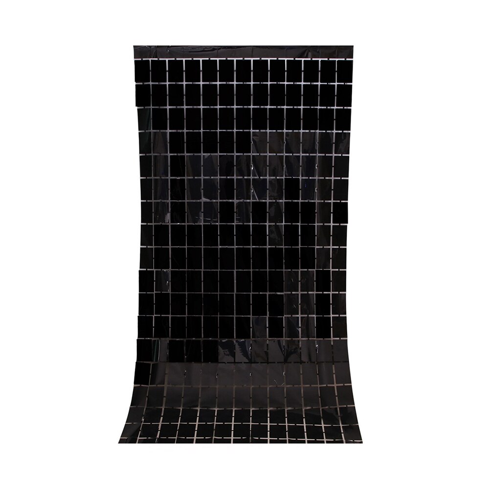 Rose Gold Curtain Background Birthday Party Decor Shimmer Wall Backdrop Curtain Baby Shower Wedding Sequin Party Background: Black 1M x 2M