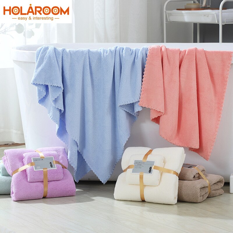 1 einstellen Luxus Super Weiche Handtuch einstellen Hohe saugfähig Schlecht Handtuch + Gesicht Handtücher Solide Farbe Schlecht Handtücher für Erwachsene korallen Vlies