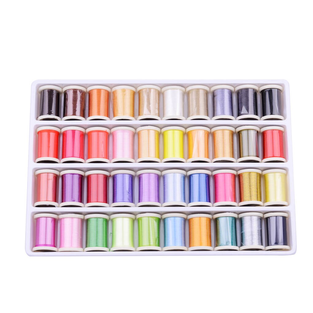 Hilo de coser hecho a mano de 20/39/40/50 colores, máquina de coser de bordado para el hogar caja de línea Kit de costura resistente a mano de hilos: 40 Colors