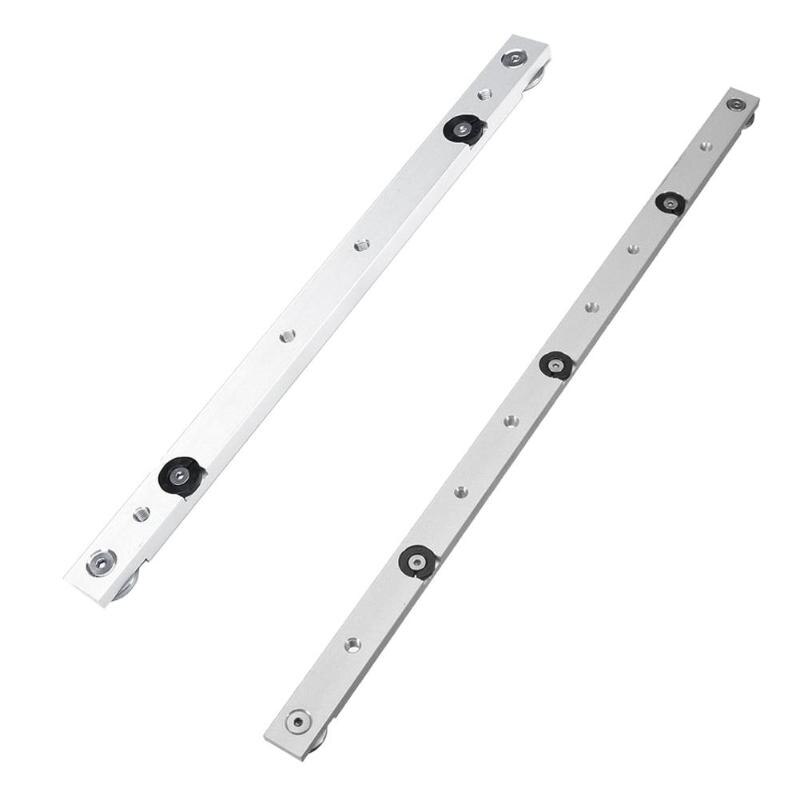 Aluminum Slot Miter Track Jig Fixture 300/450mm Size Adjustable Stainless Steel Runner for Table Saw Gauge Rod Woodworking Tool